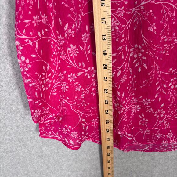 Cristina B Blouse Medium Floral Flowy Sheer Tunic Tank Tiered Cottage Feminine - Picture 8 of 12